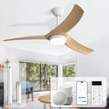 Sofucor 52 Inch Smart Ceiling Fan, Modern Outdoor Ceiling Fans with Lights Remote Control, Works with Alexa/App/Google, Airflow 6000CFM ABS 3 Blades Reversible DC Motor for Living Room Bedroom Patio