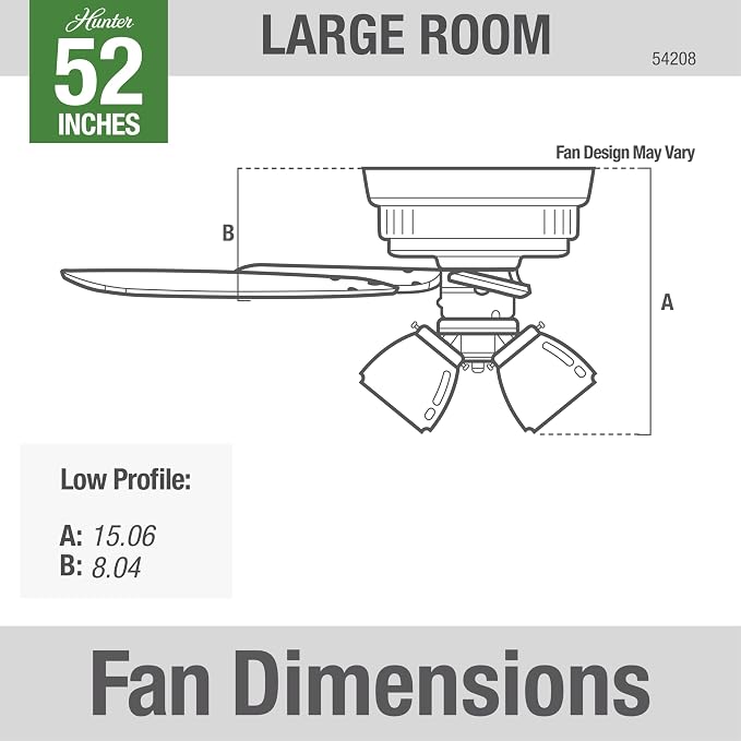 Hunter Crestfield, Indoor, Ceiling Fan, Quiet, 52 inch, Noble Bronze