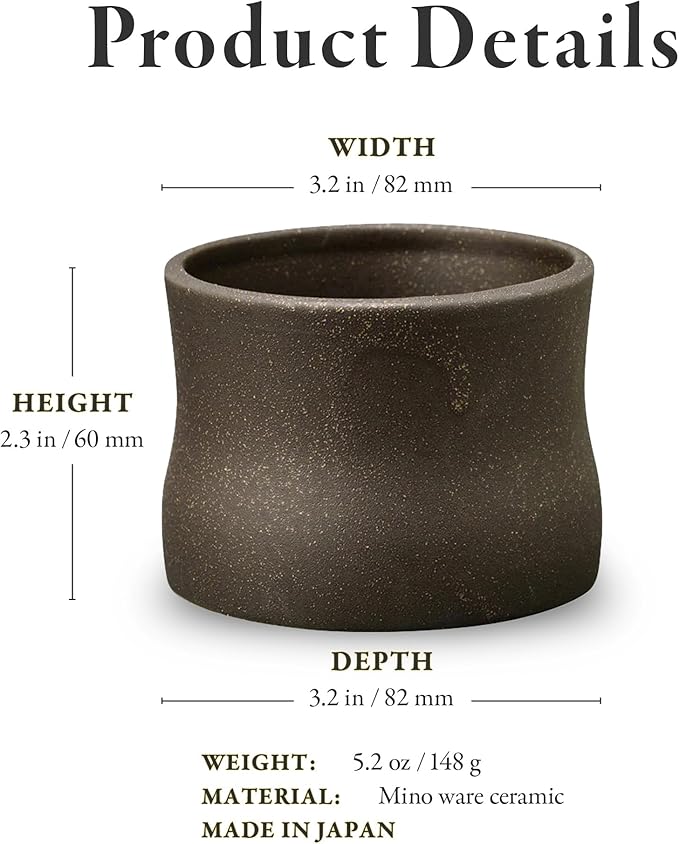Hasegawa Japanese Incense Burner – Mino Ware Ceramic Koro, Tetsusa Finish, Buddhist Altar Supplies, Made in Japan