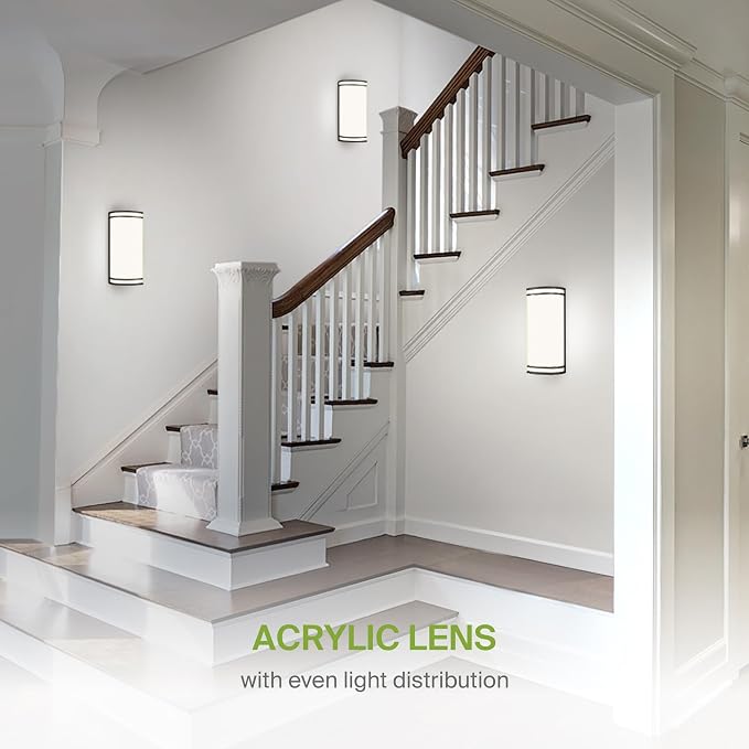 ASD Indoor LED Wall Sconce Lights - 14 Inch 20W Black Modern LED Wall Sconces Hardwired - ETL Dimmable 3000K 4000K 5000K Adjustable Sconce Light Fixture for Bedroom, Hallway, 2 Pack