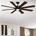 TALOYA 62 Inch Ceiling Fans with Lights and Remote Flush Mount Low Profile for Living Room Farmhouse Bedroom Patio Outdoor Dining Room,DC Motor,Reversible,Buzzer Mute,Dimmable Led Light,Rustic,Black