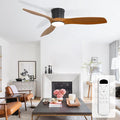 Sofucor 52 Inch Low Profile Ceiling Fans with Lights, Modern Flush Mount Ceiling Fan with 3 Plastic Blades, 6500CFM, Dimmable 6-Speed 3-Timer Reversible DC Motor for Bedroom Living Room, ETL, Brown