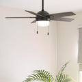 Hunter 44" Anisten Indoor Ceiling Fan, LED Light, Pull Chain, Noble Bronze | WhisperWind whisper-quiet motor, DuraLight lens, and 3" downrod support bedrooms, offices, and small rooms year-round.