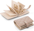 VLANDO Travel Jewelry Case,Portable Jewelry Organizer Storage Book with Clear Zipper Velvet Jewelry Pouch Bag Gifts for Traveler Women Girls-Toffee