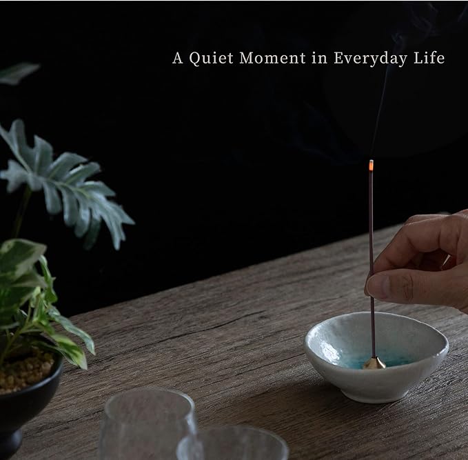 Incense Holder, Drop Shape,Blue Ocean,Ash Catcher,Made in Japan Traditional Craft