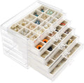 Watpot Acrylic Jewelry Box 5 Drawers Clear Earring Storage Organizer Display Case