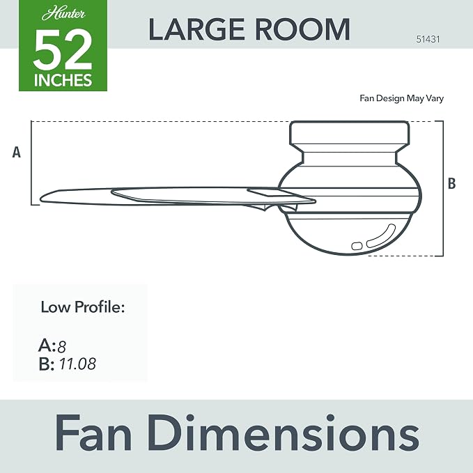 Hunter Minimus, Indoor, Ceiling Fan, Modern, Quiet, 52 inch, Brushed Nickel