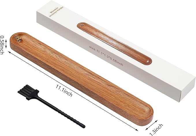 Wooden Incense Holder for Sticks with Ash Catcher,Incense Burner for Meditation Yoga Home Gift