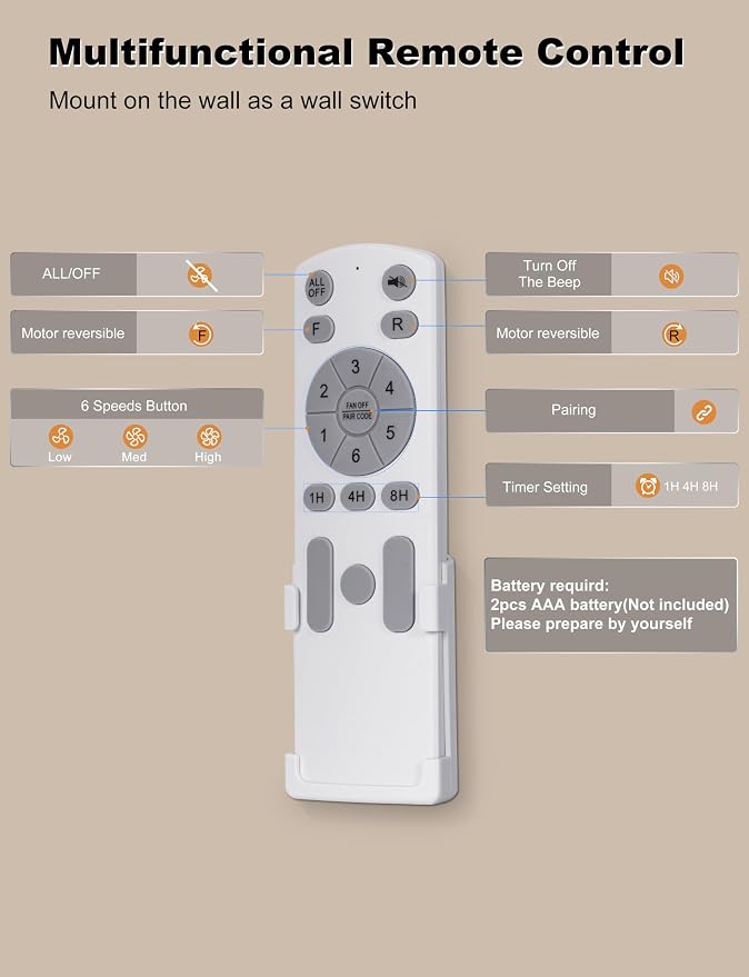 Ohniyou 42 Inch Ceiling Fan No Light, Low Profile Ceiling Fan with Remote and App Control, Flush Mount Ceiling Fan without Light for Bedroom Kitchen Covered Patios, Quiet DC Motor, White