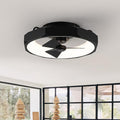 Low Profile Black Ceiling Fans with Lights and Remote - 20" Flush Mount Ceiling Fan Bedroom, 3000-6000K Dimmable Fandelier LED Fan Light, 6 Wind Speeds, Modern Black Fandelier
