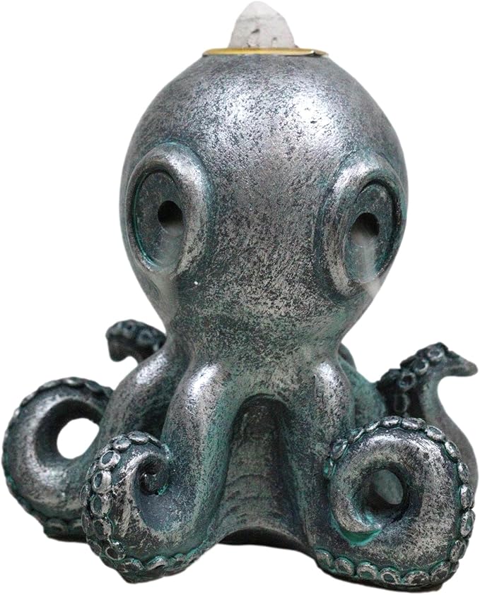 Ebros Gift Nautical Marine Cthulhu Octopus Tentacles Sea Monster Backflow Incense Cone Burner Figurine Home Aromatherapy Fragrance Holder