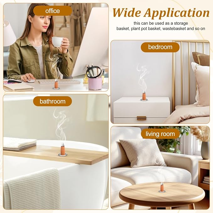 40-Pack Mini Incense Holder Trays 1.18In Metal Cone Burner Stands for Home Aromatherapy and Decorative Incense Tray Use
