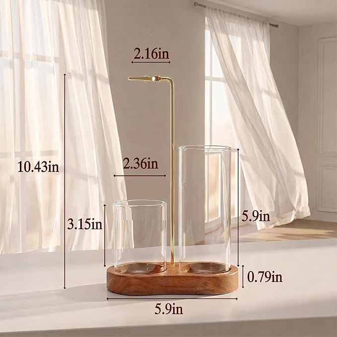 2 in 1 Incense Holder for Sticks with Glass Ash Catcher - Upside Down Anti-Ash Flying Incense Burner & Stick Storage Organizer, Ideal for Meditation, Yoga, Zen Home Decor, Spa Relaxation Gift