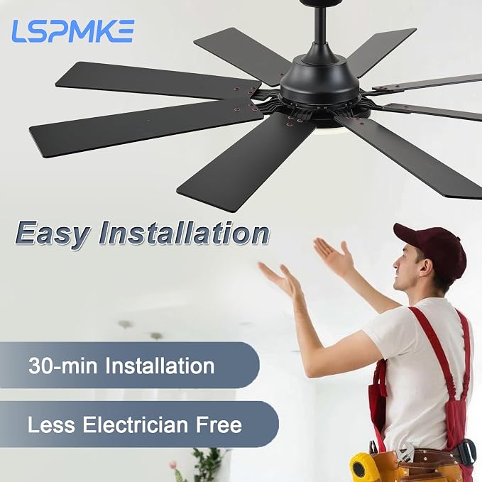 Ceiling Fan With Light & Remote Indoor/Outdoor Use 52 Inch Brown | Reversible DC Motor,3CCT, Dimmable, Timer, Noiseless,Ceiling Fan for Bedroom Living Room