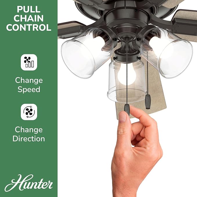 Hunter Crestfield, Indoor, Ceiling Fan, Quiet, 52 inch, Noble Bronze