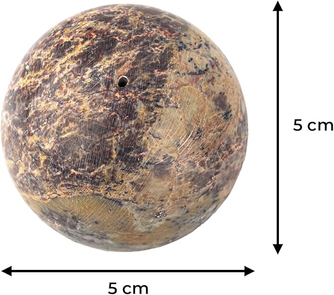 Round Marble Incense Stick Holder Elegant Aromatherapy Accent Simple Ball Shaped Agarbatti Stand for Home Office Spa and Gifting (Brown Ball Shape)