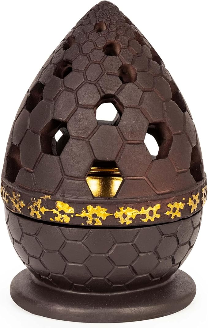 Incense Burner Holder, Bakhoor Frankincense Charcoal Censer Resin Stand, Ideal for Aromatherapy Yoga Spa, Home Christian Church Decor (Coffee)