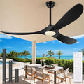 Eliora 72 Inch Ceiling Fans with Lights and Remote Control, Outdoor Ceiling Fan with Light High cfm Outdoor Ceiling Fan for Patio, Porch, 6 Speed Propeller Quiet DC Motor ETL Listed-Matte Black