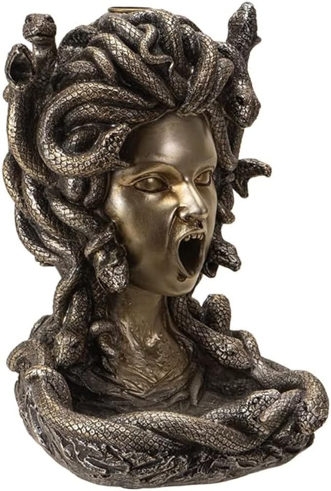Pacific Giftware Medusa Backflow Burner, Greek Mythology Famous Monster Medusa, Waterfall Incense Burner