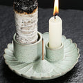 Sage and Palo Santo Candle Holder, Ceramic 4 in 1 Incense Burner Holder, Ash Catcher Tray for Home Office Meditatio Yoga Room (Art's Cyan)