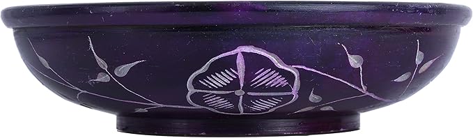 Incense Garden Soapstone Smudge Bowl for Scrying - 5”x 1” - Incense Burner, Wiccan Rituals, Divination (Tree of Life)