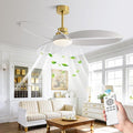 52" Ceiling Fan with Lights and Remote,Modern Ceiling Fan Gold, 6 Speed, Reversible, 3000k-6000k LED, Quiet DC Motor for Indoor Outdoor Bedroom Living Room Patio