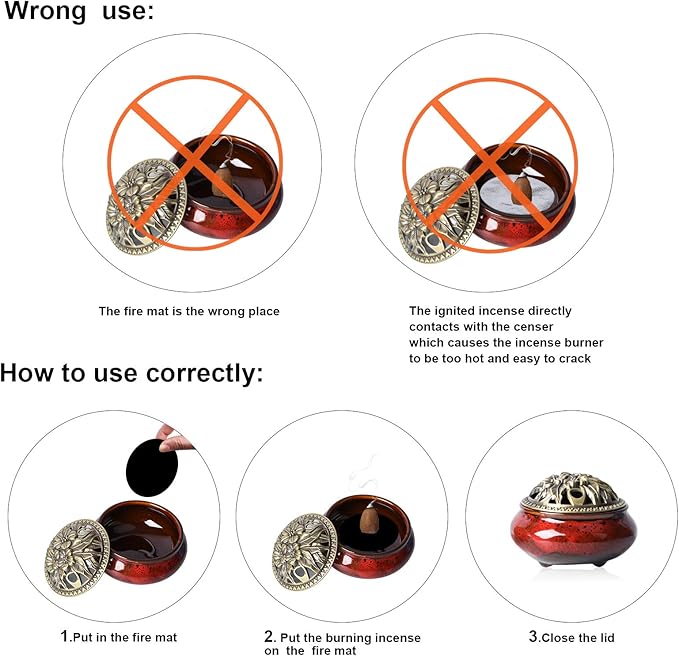 Ceramic Home Decoration Incense Sticks or Cones Burner Porcelain Incense Holder