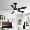 Depuley 42-inch Ceiling Fan with Light: Black Ceiling Fan for Living Room Indoor Outdoor - Modern Ceiling Fan with Remote Control 3CCT Dimmable Noiseless 5 Reversible Walnut Blades 6 Speeds Timer