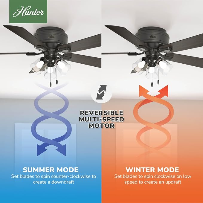 Hunter Crestfield, Indoor, Ceiling Fan, Quiet, 52 inch, Noble Bronze