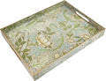 Spsyrine Serving Tray with Handles, Plastic Decorative Tray for Coffee Table, Living Room, Home Decor, Dianthus