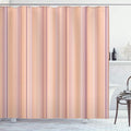 Ambesonne Stripes Shower Curtain, Abstract Ocean Inspired Palette Lines Geometrical Image Illustration, Cloth Fabric Bathroom Decor Set with Hooks, 75" Long, Peach Fuchsia