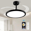 BAYSQUIRREL Slim Retractable Ceiling Fan with Lights and Remote/APP Control,6 Speed Dimmable Reversible Memory Ceiling Fan,42 inch Modern Silent Smart Ceiling Fans for Bedroom Living Room Dinning Room