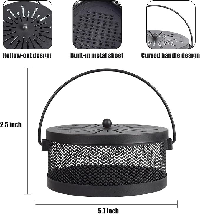 4 Pieces Mosquito Coil Holder - Incense Burner for Indoor Outdoor Camping Use - Portable Mosquito Repellent Holder (Black Classic)