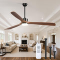 addlon 72 inch Ceiling Fans with Lights and Remote Control, Reversible, 3 Wood Blades, 6 Speeds, 3CCT Dimmable, Noiseless, Indoor/Outdoor Black Walnut Ceiling Fan for Bedroom Living Room Gazebo Patio