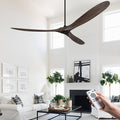 Eliora 88" Ceiling Fans Without Lights, Wood Ceiling Fan no Light with Remote, Large Outdoor Ceiling Fan for Patio, Porch, Bedroom, 6 Speed, Quiet DC Motor, ETL Listed-Deep Brown