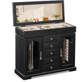 Miratino Jewelry Box for Women Girls, Wooden Jewelry Organizer Box with Mirror, 5 Layer Jewelry Storage Case Display for Necklaces Earrings Rings Bracelets Valentine's Day Gifts