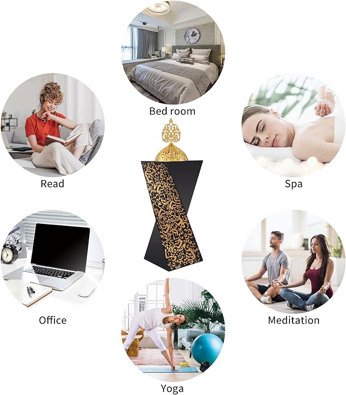 TERSCHELLING, Resin Incense Burner Bakhoor Incense Burner Charcoal Incense Burner Yoga Spa Aromatherapy Office Home Decor Black