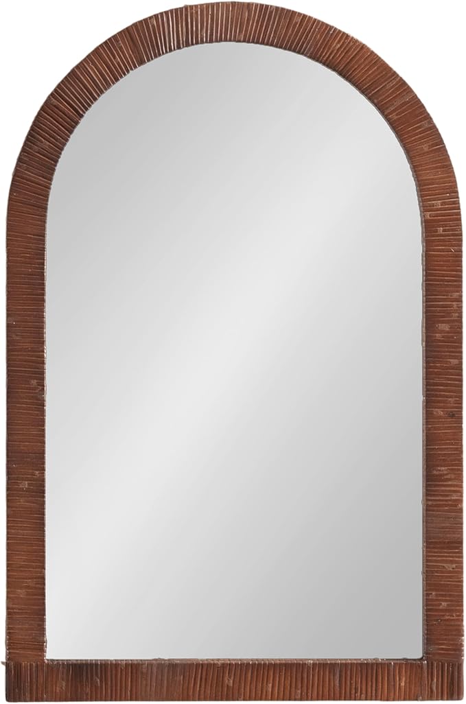 Kate and Laurel Rahfy Boho Arch Rattan Mirror