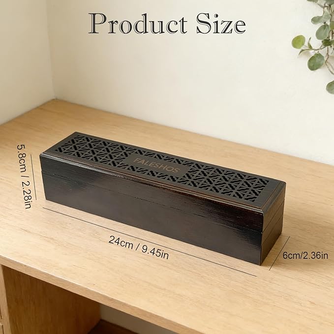 Incense Holder Burner, 2 in 1 Coffin Design with Storage Box and Ash Catcher, Holder for Incense Sticks, Excellent for Meditation Wellness Practices Bedroom Study Office