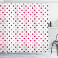 Ambesonne Polka Dots Shower Curtain, Polka Dots Pattern Consisting of an Array of Filled Circles Pop Art, Cloth Fabric Bathroom Decor Set with Hooks, 69" W x 75" L, Pink Fuchsia