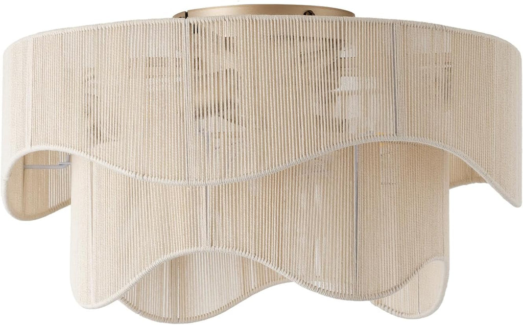 Flush Mount Ceiling Fan with Lights, 20" Low Profile Boho Ceiling Fan with Light Remote Control, Caged with 6 Speeds for Bedroom, Nursery, Living Room