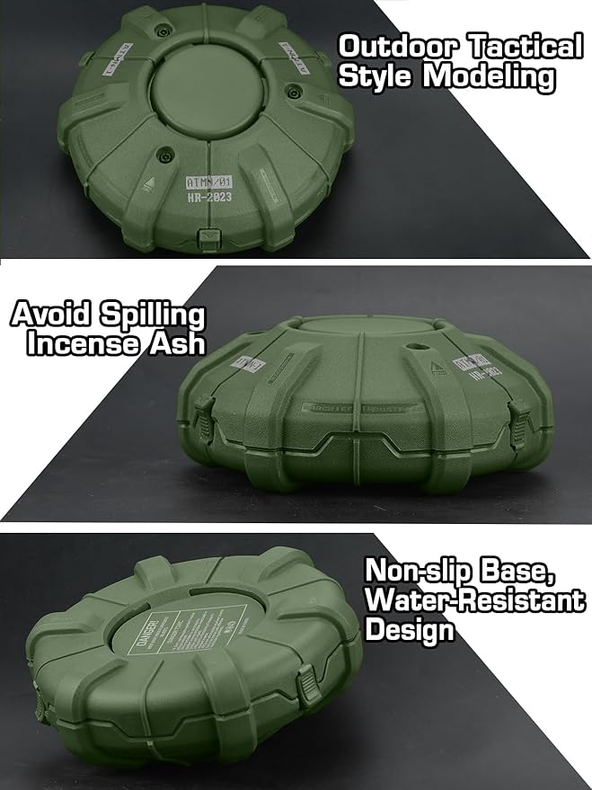 Mosquito Coil Holder - Incense Burner Holder,Mosquito Coil Burner Outdoor Gear & CS Game Tactical Accessories, Durable & Portable Outdoor Incense Holder（GN）