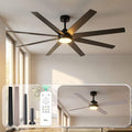 TCL 72 Inch Large Ceiling Fans with Lights and Remote, Quiet Modern Ceiling Fan, 3 CCT Dimmable Remember LED Reversible 8 Dual Side Blades for Living Room Patio Garage (black, 72)