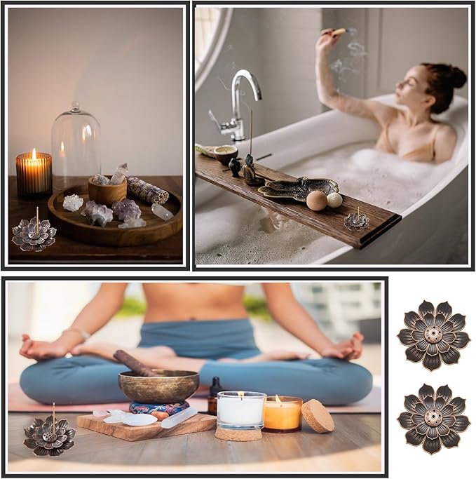12 Pieces Incense Holder Lotus Sticks Incense Burner Cone Incense Burner Ash Catcher for Home Fragrance Yoga Sauna SPA