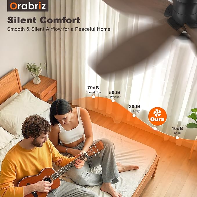35 In Small Low Profile Ceiling Fan Light Remote Walnut Outdoor | Quiet 6-Speed Airflow,3CCT Dimmable,Memory for Light,2/4H Timer,Reversible DC Motor,Bedroom Patio Indoor Use