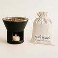Soul Space Non Toxic Incense Holder/Burner & Incense Blends Starter Bundle| Scent Not Smoke: Zero Ash, Pure Aroma, Low-Smoke - Perfect for Heating Natural and Organic Incense | Color: Night