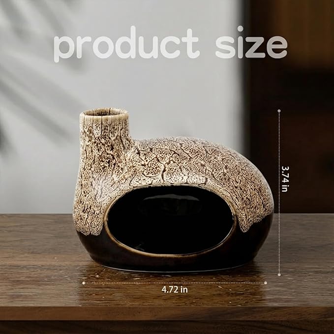 Handcrafted Ceramic Palo Santo Holder – Artistic Incense Burner for Meditation, Mindfulness and Zen Home Decor – Wabi-Sabi Style Cone Sculpture, Gift for Yoga, Relaxation & Aromatherapy (White)