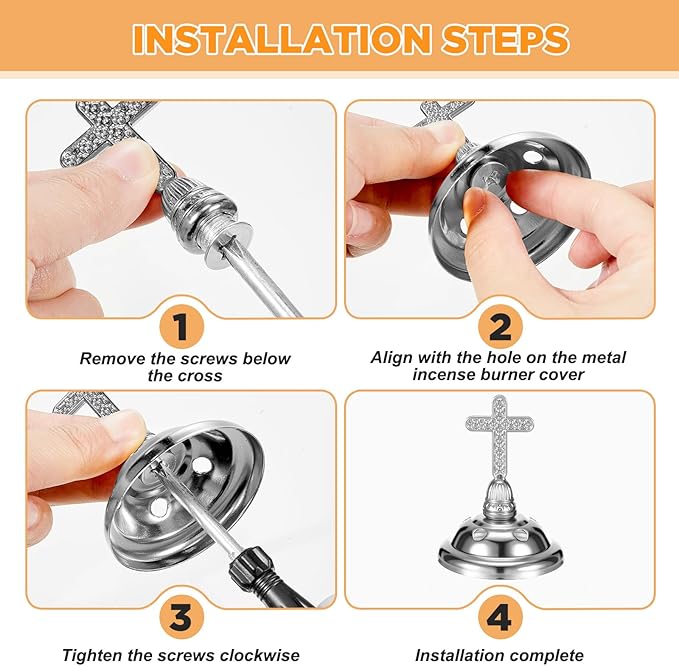 Zonon 2 Sets Incense Burner with Tong, Frankincense Charcoal Incense Stand Holder, Ideal for Yoga, Spa, Aromatherapy, Home and Christian Church Censer (Silver,Classic)