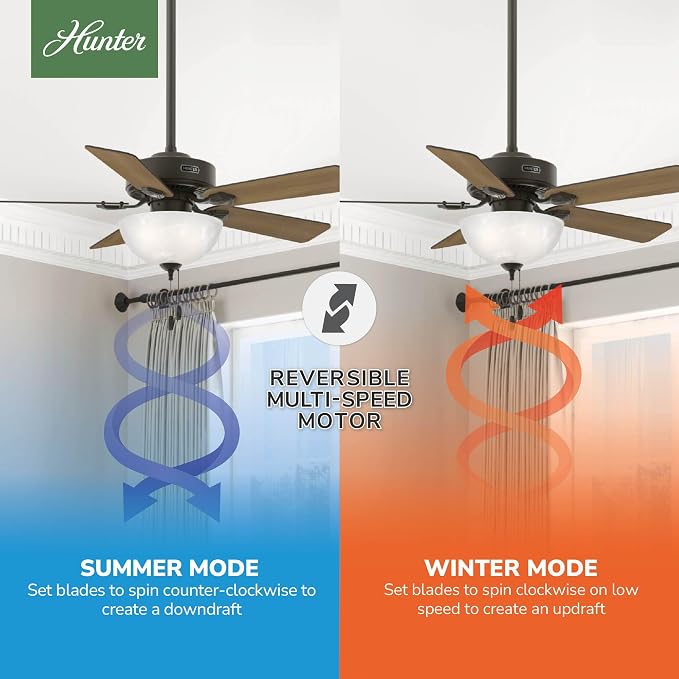 Hunter Swanson, Indoor, Ceiling Fan, with LED Light, 44 inch, New Bronze