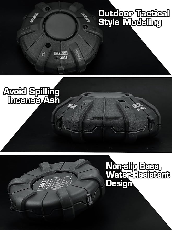 Mosquito Coil Holder - Incense Burner Holder,Mosquito Coil Burner Camping/CS Game Tactical Gear,Compact Incense Holder Outdoor(BK)